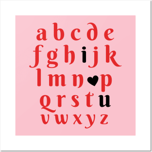 I Love You Alphabet Letters Valentines Day Posters and Art